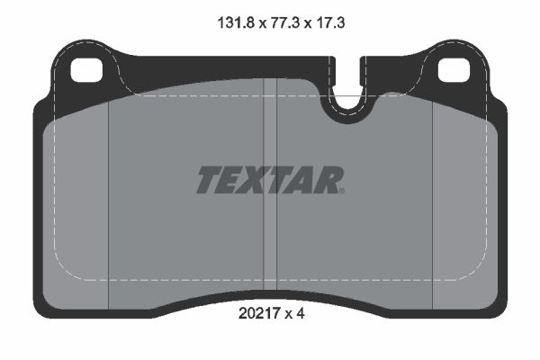 Textar Brake Pad Set Front 131.8mm x 77.3mm x 17.3mm 2021701