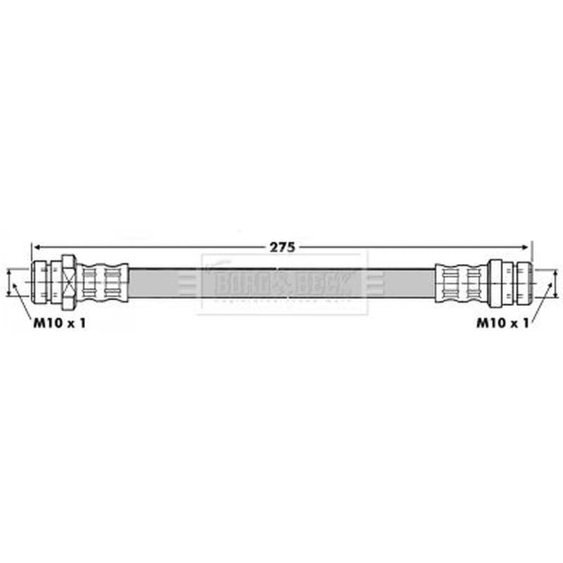 Borg & Beck Brake Hydraulic Hose Line Rear Right BBH7014