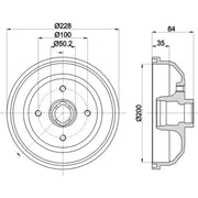 Mintex Brake Drum Assembly Rear MBD006