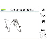 Valeo Electric Window Regulator Lifter Left Front 851462