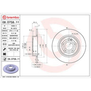 Brembo 2 x Solid Rear Brake Discs 08.D758.11-x2