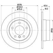 Mintex 2 x Solid Rear Brake Discs MDC1746C-x2
