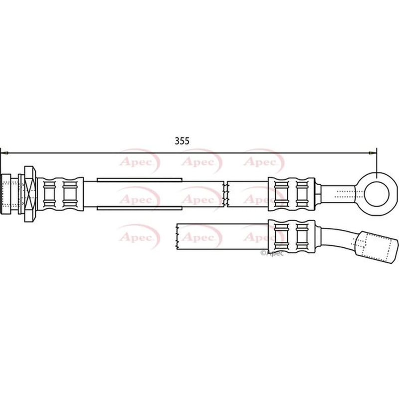 Apec Brake Hydraulic Hose Line Front R HOS3206