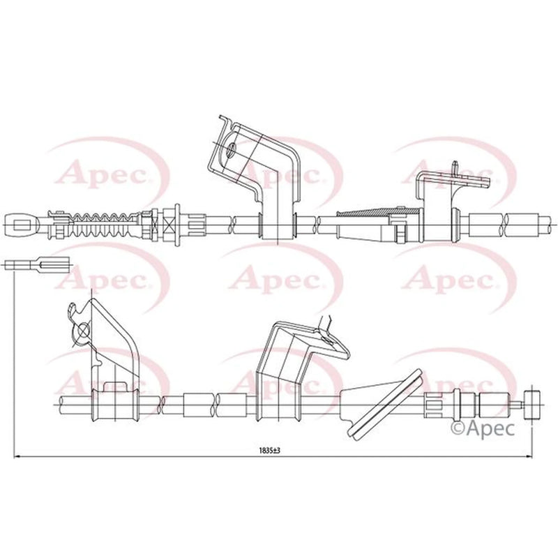 Apec Handbrake Cable Left Rear CAB1148