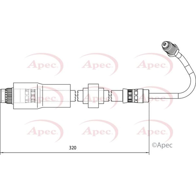 Apec Brake Hydraulic Hose Line Rear Right HOS4120