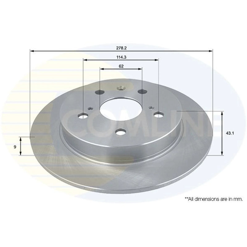 Comline 2 x Solid Rear Brake Discs ADC0930-x2