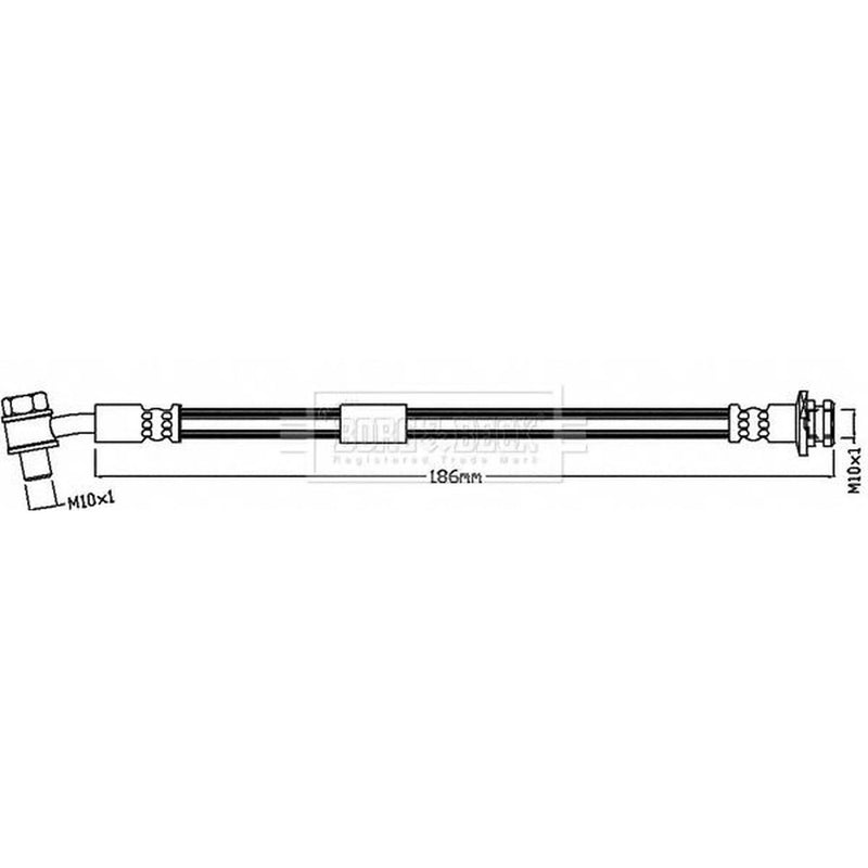 Borg & Beck Brake Hydraulic Hose Line outer BBH8541
