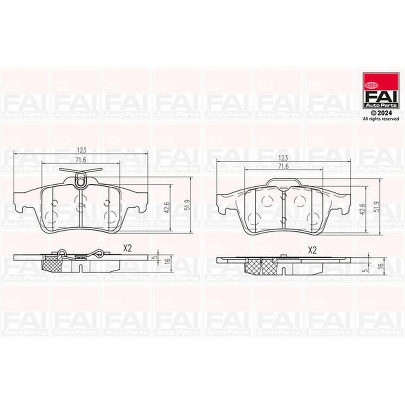 FAI Rear Brake Pad Set BP158