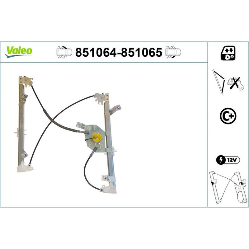 Valeo Electric Window Regulator Lifter Right Front 851065