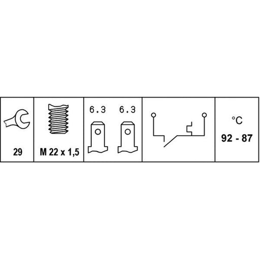 Hella Radiator Fan Temperature Switch Connectors 6ZT 007 800-001