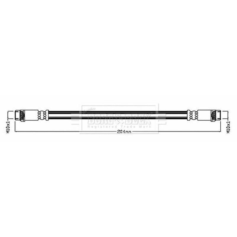 Borg & Beck Brake Hydraulic Hose Line Rear Right BBH8726