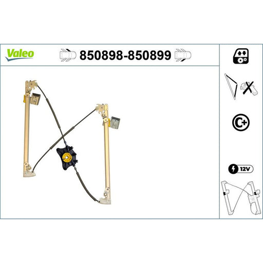 Valeo Electric Window Regulator Lifter Right Front 850899