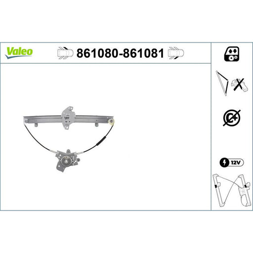 Valeo Electric Window Regulator Lifter Right Front 861081