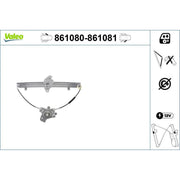Valeo Electric Window Regulator Lifter Left Front 861080