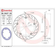 Brembo 2 x Rigid Rear Brake Disc Brake Discs 68B407C8-x2