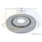 Comline 2 x Front Brake Discs ADC1504V-x2