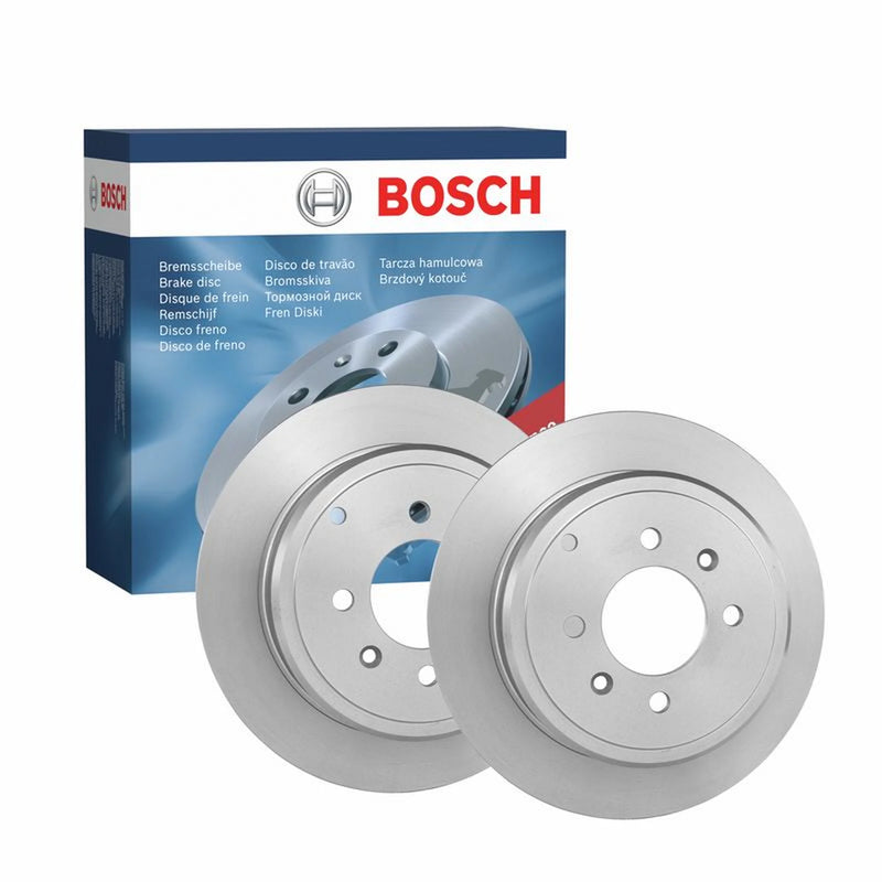 Bosch 2 x Solid Rear Brake Discs 0986478877-x2
