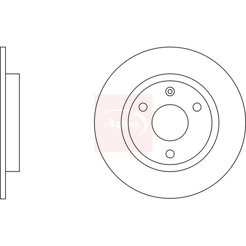 Apec 2 x Solid Front Brake Discs DSK124-x2