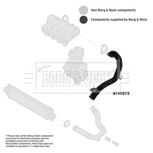 Borg & Beck Intercooler Turbo Charge Air Hose BTH1572