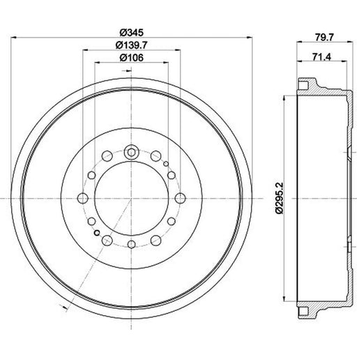 Mintex Brake Drum Assembly Rear MBD388