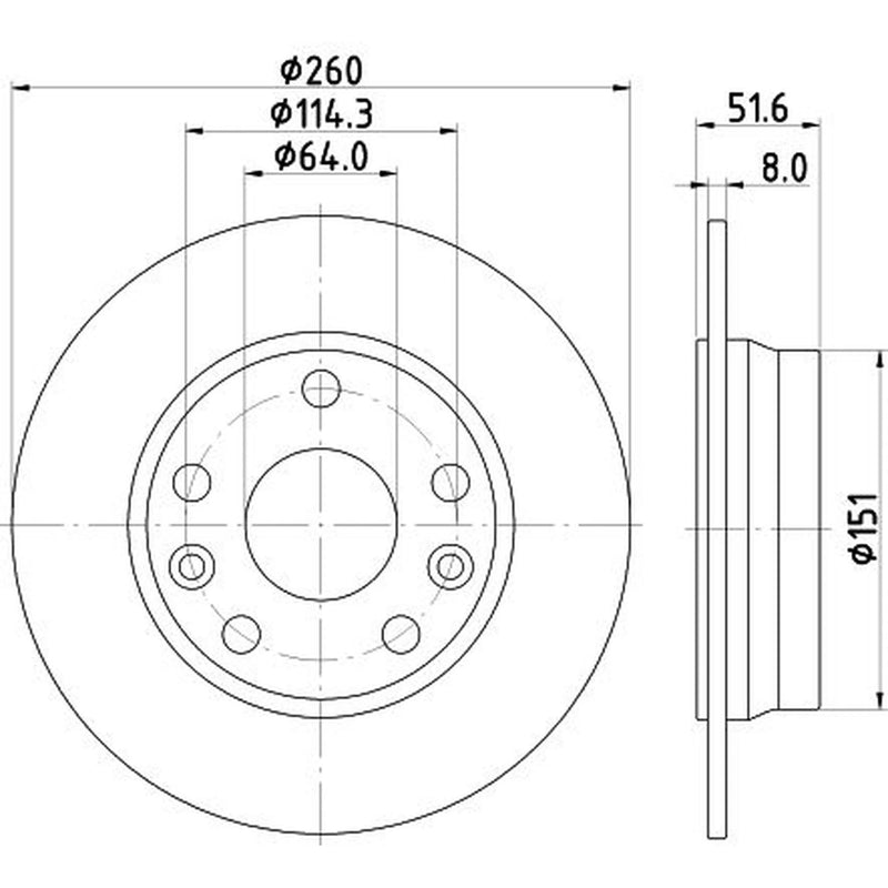 DON 2 x Solid Rear Brake Discs PCD22422-x2