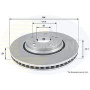 Comline 2 x Vented Front Brake Discs ADC2500V