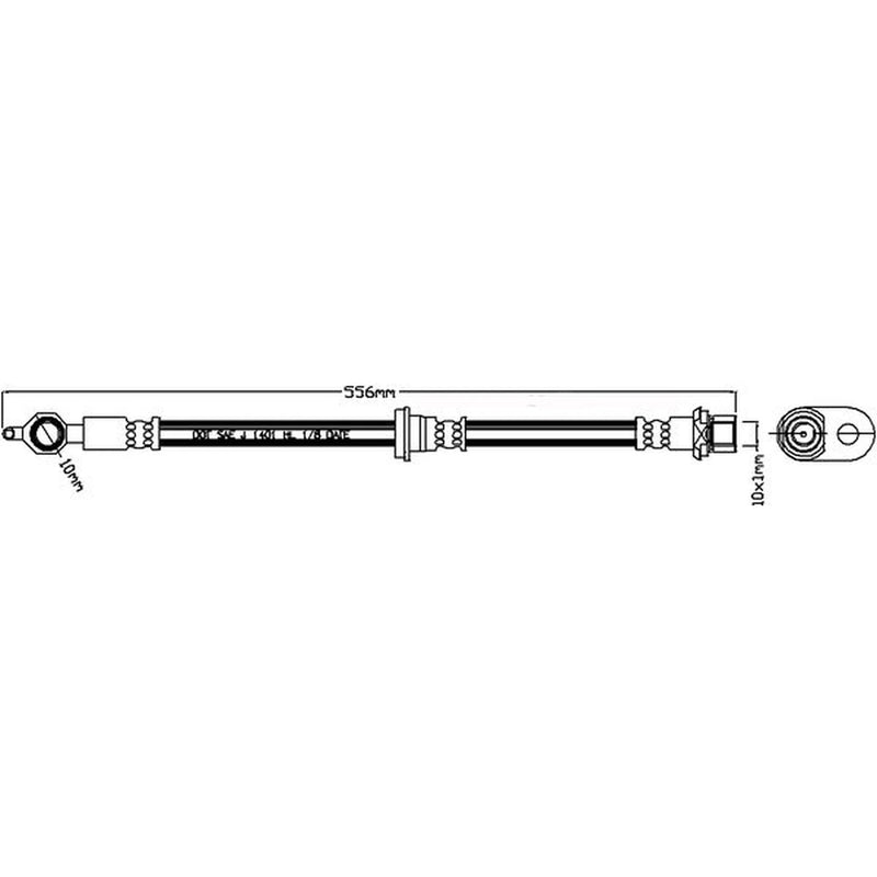 Abtex Brake Hydraulic Hose Line Front Left ABH1082L
