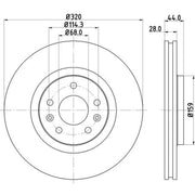 DON 2 x Externally Vented Front Brake Discs PCD14132-x2