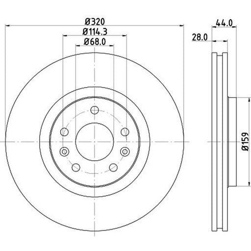 DON 2 x Externally Vented Front Brake Discs PCD14132-x2