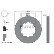 Textar 2 x Internally Vented Front Brake Discs 93145611-x2
