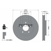 Textar 2 x Vented Front Brake Discs 92280103-x2