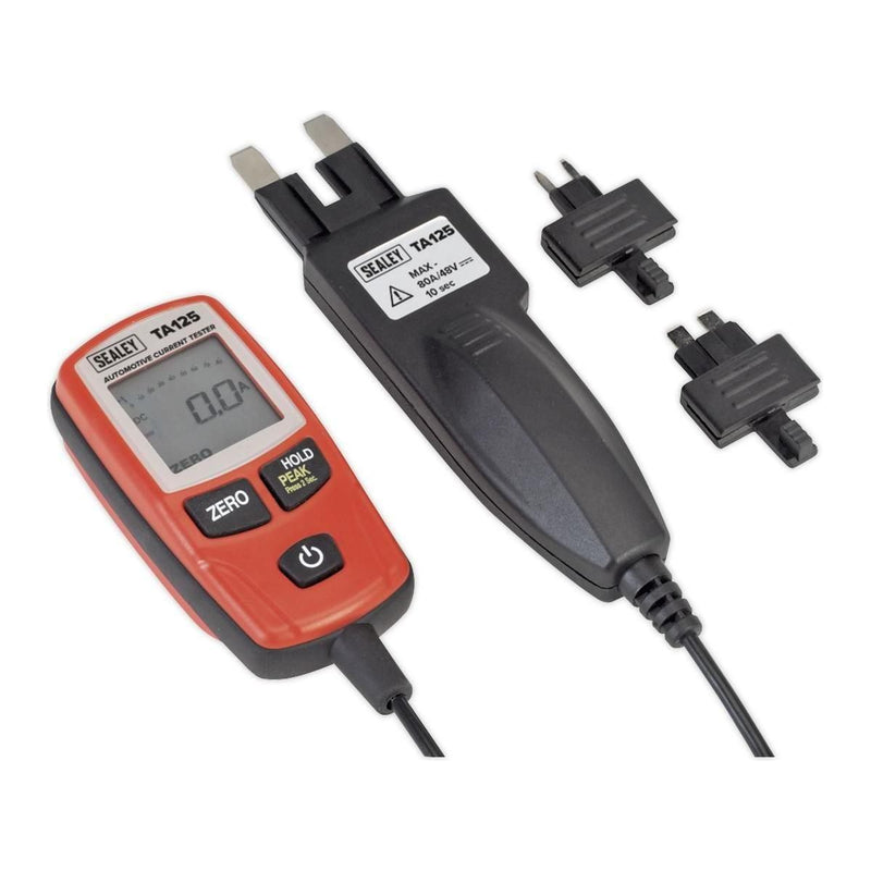 Sealey Automotive Current Tester 80A Mini Standard & Maxi Blade Fuses TA125 Sealey  - Town Parts