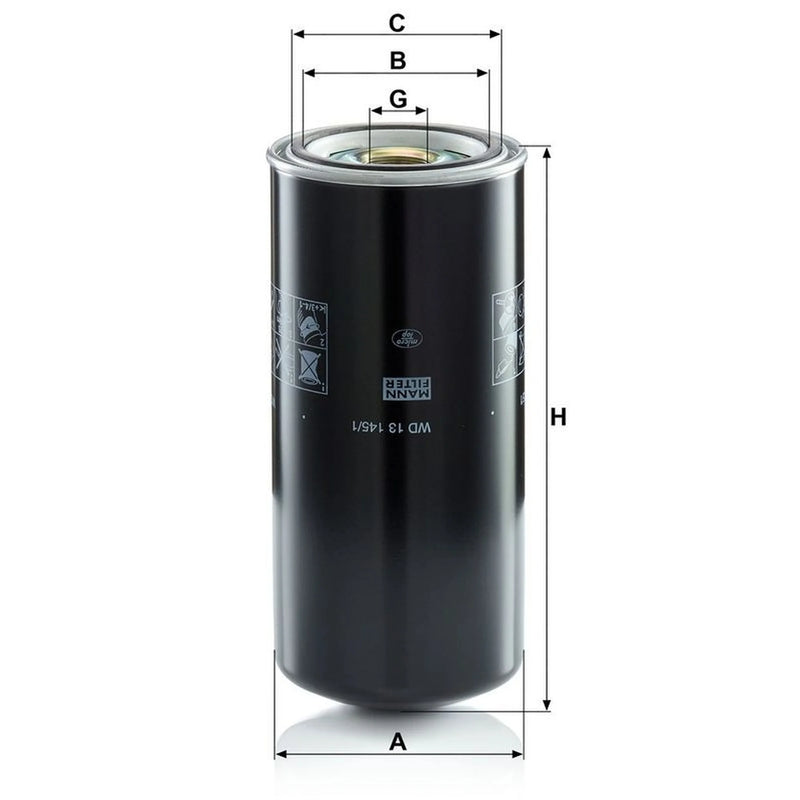 MANN-FILTER Engine Oil Filter WD 13 145/1