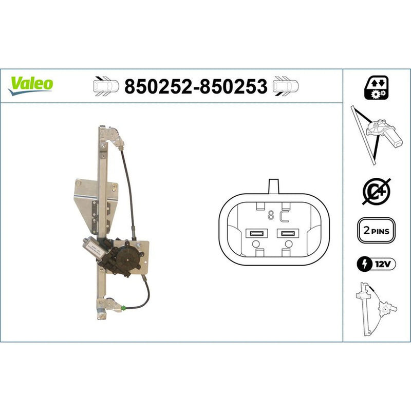 Valeo Electric Window Regulator Lifter Left Rear 850252