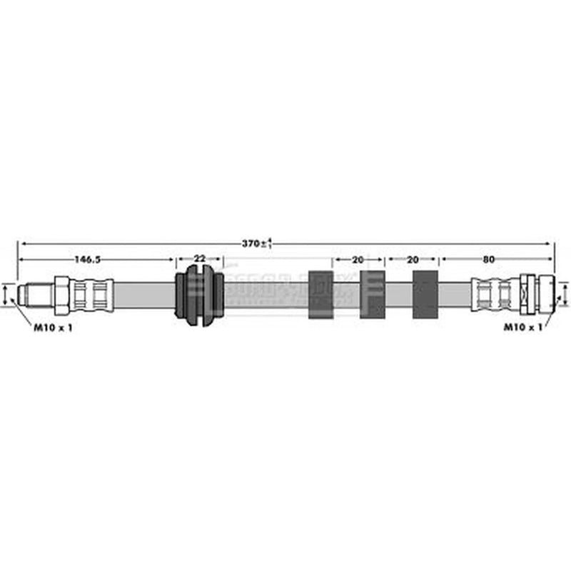 Borg & Beck Brake Hydraulic Hose Line Right BBH6753
