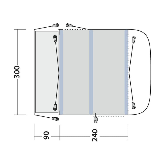 Outwell Newburg 240 Air Drive-Away Campervan Air Awning 175-200cm - Outwell - Van Life Living