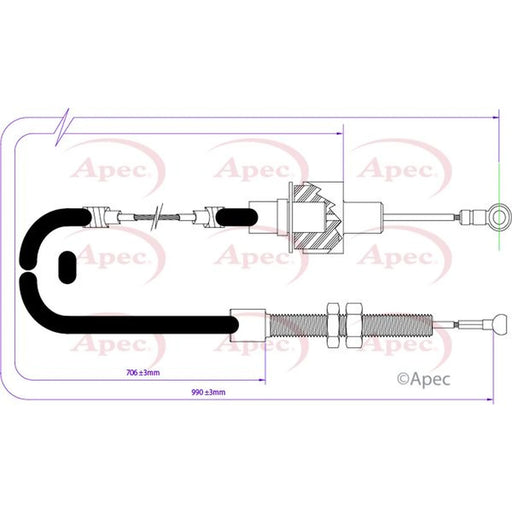 Apec Clutch Control Cable Pull CAB5025