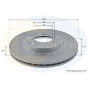 Comline 2 x Vented Front Brake Discs ADC1505V-x2