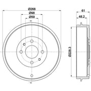 Mintex Brake Drum Assembly Rear MBD219