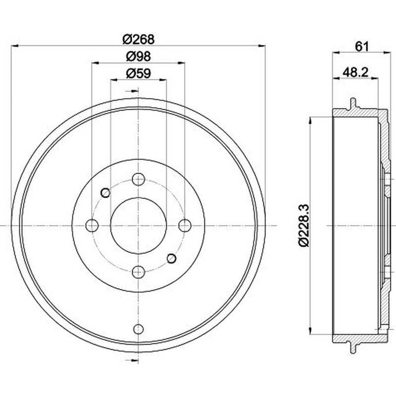 Mintex Brake Drum Assembly Rear MBD219