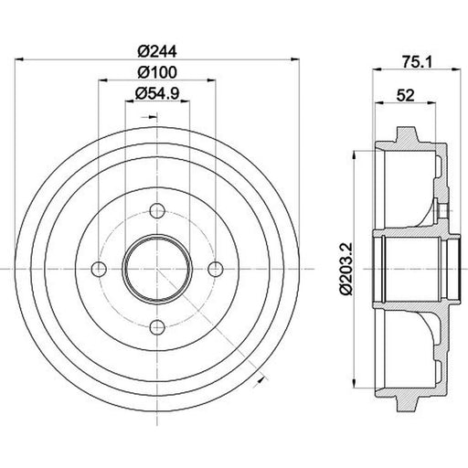Mintex Brake Drum Assembly Rear MBD386