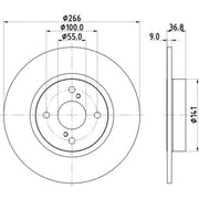 Mintex 2 x Solid Brake Discs MDC1302 OE 4243112150 4243112170