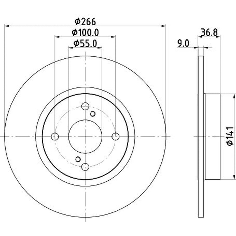 DON 2 x Solid Rear Brake Discs PCD14212-x2
