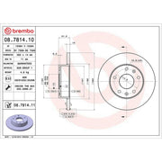 Brembo 2 x Solid Front Brake Discs 08.7814.11-x2
