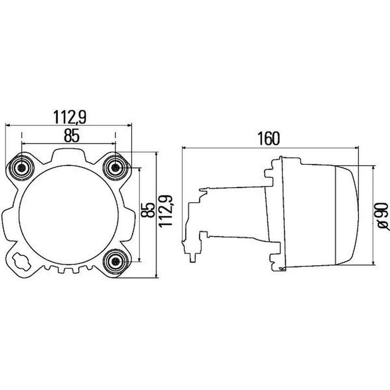 Hella Headlight Headlamp H1 Right 1BL 247 042-001
