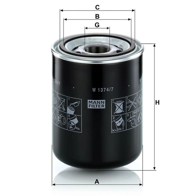 MANN-FILTER Engine Oil Filter W 1374/7