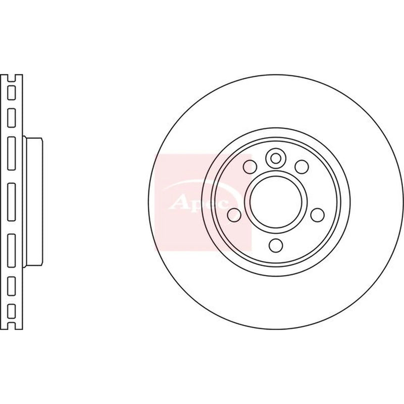 Apec 2 x Vented Front Brake Discs DSK2551-x2
