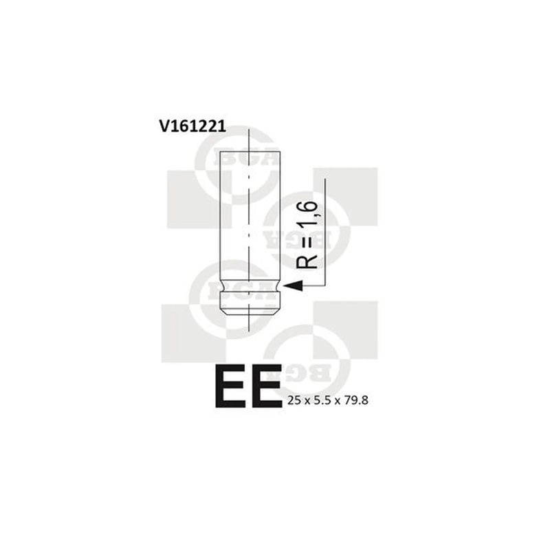 BGA Engine Exhaust Valve 25mm Head V161221