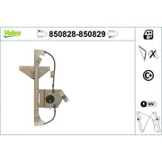 Valeo Electric Window Regulator Lifter Right Rear 850829
