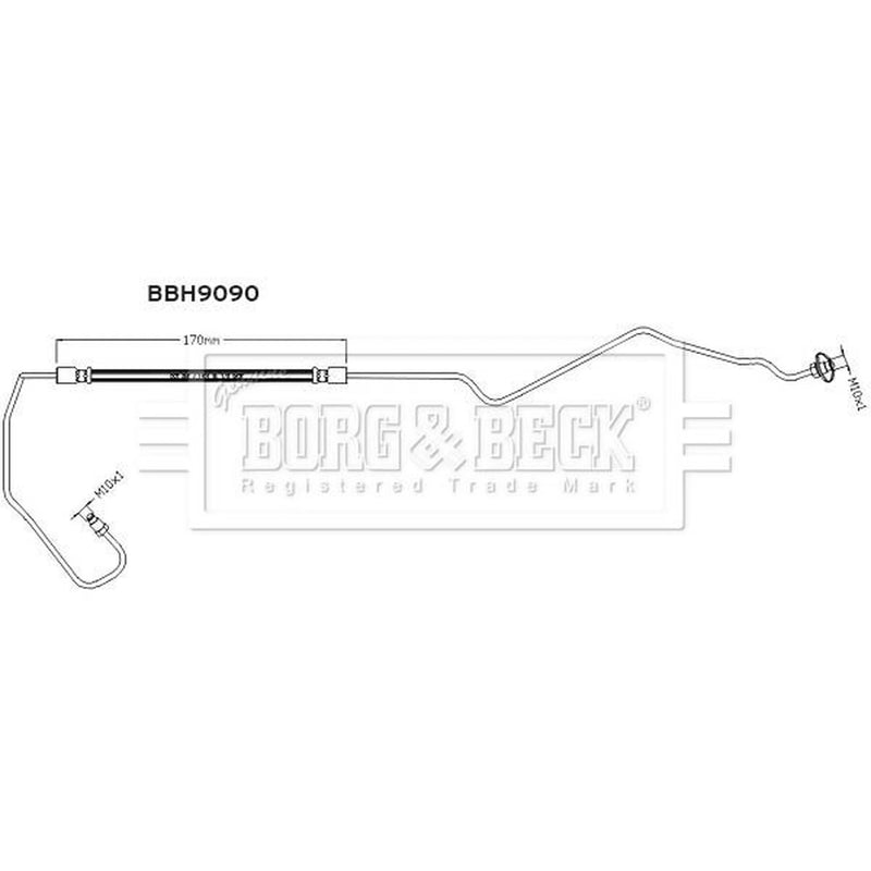 Borg & Beck Brake Hydraulic Hose Line outer BBH9090